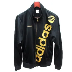 アディダスネオ adidas neo トラックジャケット ジャージ ロゴプリント 刺繍 S 黒 ブラック /AU