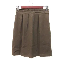 クミキョク 組曲 KUMIKYOKU 台形スカート ひざ丈 ウール 2 茶 ブラウン /MS