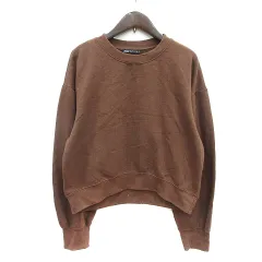 ザラ ZARA トレーナー 長袖 裏起毛 S 茶 ブラウン /MN