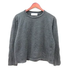 ナノユニバース nano universe Dresstee カットソー クルーネック 長袖 ウール L グレー /MN