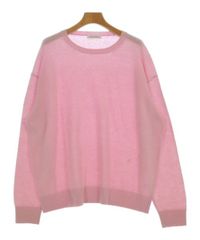 マディソンブルー ロゴ刺繍入りクルーネック ニット 薄手 グレー S