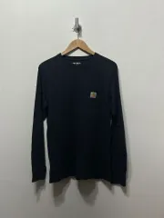Carhartt カーハート ポケット 長袖Tシャツ ブラック ネイビー S