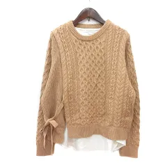 ビーミングバイビームス B:MING LIFE STORE by BEAMS ニット セーター 長袖 ケーブル フェイクレイヤード ONE M ベージュ /MN