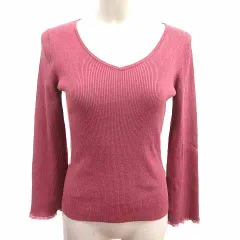 プロポーション ボディドレッシング PROPORTION BODY DRESSING ニット カットソー Vネック 長袖 2 M ピンク /YK