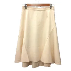 ロペ ROPE フレアスカート ひざ丈 ウール 36 S 白 アイボリー /MN