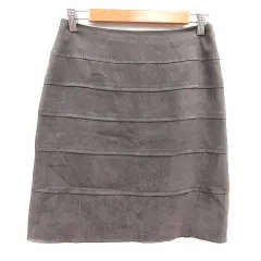 クードシャンス CdeC COUP DE CHANCE 台形スカート ひざ丈 フェイクスエード 40 L グレージュ /YK