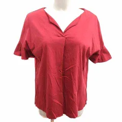 オペークドットクリップ OPAQUE.CLIP カットソー スリットネック フレアスリーブ 半袖 38 M 赤 レッド /YK