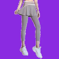 スカート付き レギンス スコート ヨガパンツ Aライン 9分丈 スパッツ 一体型 部屋着 レディース ジム ヨガウェア フィットネス スポーツ SKY] テニス トレーニング ハイウエスト ストレッチ [MORGEN 美脚 通気 速乾 CK033