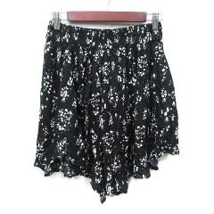 ジーナシス JEANASIS フレアスカート ミニ 総柄 F 黒 ブラック /YI