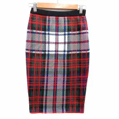 ルシェルブルー LE CIEL BLEU タイトスカート ひざ丈 ニット チェック F マルチカラー /YK