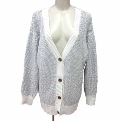 セポ CEPO カーディガン ニット Vネック 長袖 M 青 水色 ライトブルー /YK