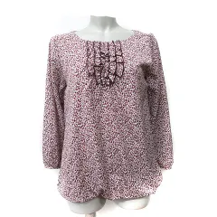 エニィスィス エニシス anySiS ブラウス プルオーバー 長袖 総柄 2 M マルチカラー /YI