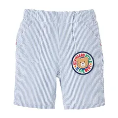 新品 [ミキハウス ホットビスケッツ] 6分丈 ハーフパンツ 男の子 女の子 キッズ 子供服 ブルー 120cm 72-3106-492