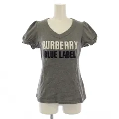 バーバリーブルーレーベル BURBERRY BLUE LABEL Tシャツ カットソー 半袖 ロゴ 38 グレー /BM ■MU