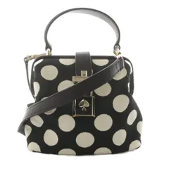 ケイトスペード KATE SPADE ショルダーバッグ ハンドバッグ 2way ドット柄 黒 ブラック 白 ホワイト /AN4 ■BM
