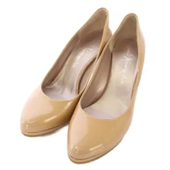 銀座かねまつ GINZA Kanematsu パンプス ポインテッドトゥ エナメル 23.5cm D ベージュ /TK ■BM