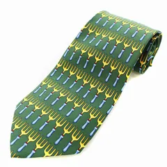 グッチ GUCCI ネクタイ フォーク柄 シルク 緑 グリーン /☆G ■MU ■OH