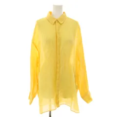 コラージュ ガリャルダガランテ COLLAGE GALLARDAGALANTE ラミーギャザーシャツ ブラウス 長袖 シアー 麻 リネン F 黄 イエロー CLZ1031404A0003 /YT ■BM