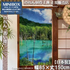 【MINIBOX のれん制作工房 正規販売店】【2026年新作】のれん 青い池 85×150cm【日本製】目隠し 縁起物 日本絵画 和柄 和風 暖簾 間仕切り 洋柄 洋風 北海道 タペストリー ポスター【匿名配送ネコポス 全国送料無料】