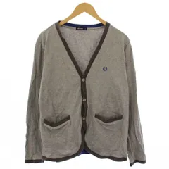 フレッドペリー FRED PERRY カーディガン 長袖 Vネック XL グレー /BM ■MU