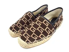 ■新品同様■ GUCCI グッチ キャンバス エスパドリーユ 表記サイズ 8 (約27.0cm) シューズ 靴 メンズ ブラウン系 FR8871