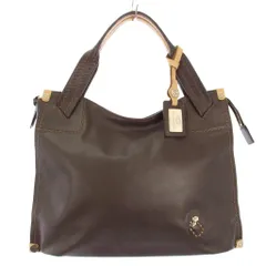 ペレボルサ PELLE BORSA ハンドバッグ レザー ブラウン /TK