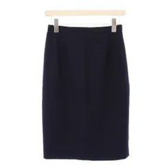 バーバリーズ Burberrys ヴィンテージ タイトスカート ひざ丈 ウール 無地 スリット 9 紺 ネイビー /BB