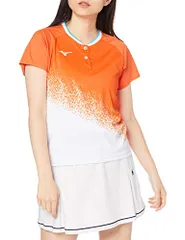 新品 [ミズノ] テニスウェア ゲームシャツ 62JA0701 レディース オレンジ/ホワイト 日本 L (日本サイズL相当)