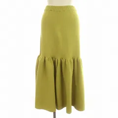 ユナイテッドアローズ UNITED ARROWS 22SS リブニット ティアードスカート ロング スカート 36 S グリーン 黄緑 /☆G