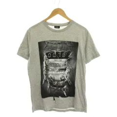 ディーゼル DIESEL Tシャツ カットソー 半袖 S グレー グラフィックプリント /YM