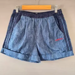 adidas neo アディダス ネオ ハーフパンツ 短パン ロールアップショートパンツ トレーニングショーツ デニム風 青 紺 ブルー ネイビー レディース Sサイズ