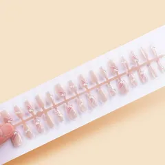 【特価商品】つけ爪 光沢 ショート 成人式 花嫁 ネイル 手作りネイルチップグラデーション ネイルチップ秋冬 結婚式長め かわいい 和風 夏 ネイルチップロング春 (魚の尾柄ピンク) 30枚入り 人気ネイル ネイルチップショート