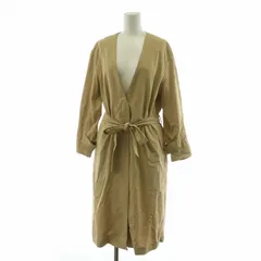 B&Y ユナイテッドアローズ BEAUTY&YOUTH ビューティー&ユース ツイルベルト付きカラーレスコート ロング アウター 麻 リネン混 ノーカラー 長袖 S ベージュ 1625-105-4516 /NQ