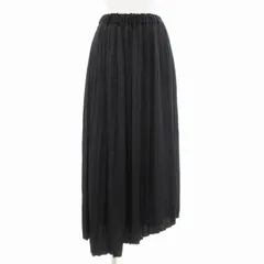 ナノユニバース nano universe ギャザースカート ドット柄 ゴムウエスト ロング丈 36 黒 ブラック /HO