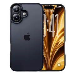 【米軍MIL新規格・指紋防止】CASEKOO iPhone 17 用 ケース 耐衝撃 滑り止め 指紋防止 米軍MIL規格 マット仕上げ ストラップホール付き 黄変防止 耐久性 カバーセット あいふおん17ケース 6.3 インチ(マットブラック) 1