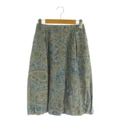 ジュンアシダ jun ashida バルーンスカート ロング 花柄 リネン混 7 グレー ブルー /MY ■OS