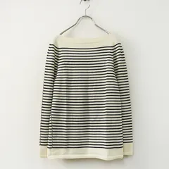 ユリパーク YURI PARK ボーダーニットプルオーバー■アイボリー×ネイビー トップス 長袖 セーター【2400014833126】