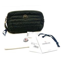 MONCLER キルティング ポーチ ブラックレザー - メルカリ