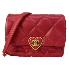 シャネル ショルダーバッグ美品  ミニマトラッセ AS3979 レッド チェーンショルダー/ゴールド金具/ハートロック/メタルシリアルプレート