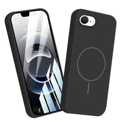 【新品】 For iPhone 16e用 ケース MagSafe対応 シリコン 耐衝撃 指紋防止 滑り止め 軽量 衝撃吸収 携帯ケース 米軍MIL規格取得 マグネット搭載 ワイヤレス充電対応 Forアイフォン 16e用 (ブラック) 0