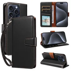 【新品】 case for iPhone 16e /いPhone SE4ケース アイフォン16e /アイフォンSE4カバー 手帳型 スタトップ付き カード収納 マグネット式 スタンド機能 財布型 マホケース 全面保護 (A1-黒, に適用するiPhone 16