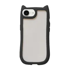 【新品】 ZAZ for iPhone16eケース ネコミミ カバー 猫耳ケース ネコミミケース カバー アイ フォン16e いpほね16e 背面タイプ 猫耳 ネコみみ 猫 ミラー 鏡 フレーム シンプル かわいい おしゃれ ブラック mimi-16e-0 1