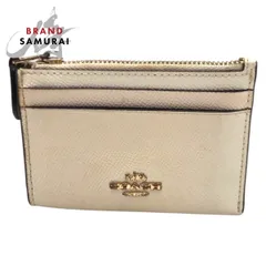 COACH コーチ ベージュ レザー C2044 コインケース カードケース レディース 600495【中古】