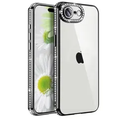【新品】 MuZiF iPhone 16e 用 ケース クリア メッキ加工 キラキラ 背面全透明 サラウンドレンズ保護 カメラ保護 TPU ソフトケース 薄くて軽い 女性 人気 耐衝撃 携帯カバー ラップホール付き アイフォン 16e 用 スマホケース ( 0