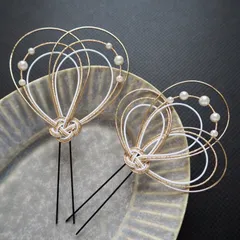 水引 髪飾り アイボリー 和装 成人式 卒業式 結婚式 振袖 袴