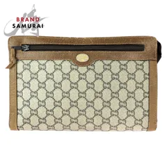 GUCCI グッチ ヴィンテージ グッチプラス ベージュ ブラウン ゴールド金具 GGスプリームキャンバス クラッチバッグ セカンドバッグ 601069【中古】
