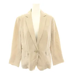 ポールスミス PAUL SMITH テーラードジャケット シングル 裏地チェック柄 麻 リネン 42 ベージュ JKPSBM1402 /YT