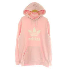 アディダスオリジナルス adidas originals TREFOIL HOODIE プルオーバーパーカー スウェット 長袖 プリント M クリアピンク /MY ■OS