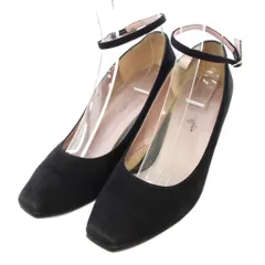 銀座かねまつ GINZA Kanematsu パンプス スクエアトゥ スエード 24cm B 黒 /TK