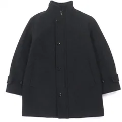 美品▼BURBERRY LONDON バーバリーロンドン ウール アンゴラ ロゴ入りボタン ジップアップ コート グレー M 日本製 正規品 メンズのサムネイル